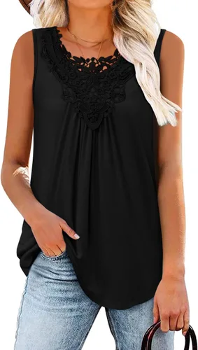 Miniatura 2 de Mystry Zone Blusa casual para mujer, con botones, con volantes, talla S-3XL