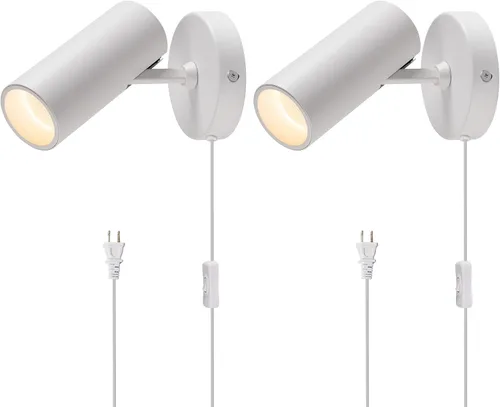 Miniatura 11 de Aisilan - Focos de pared LED para interiores, enchufe con interruptor, luces elevadoras ajustables para iluminación de pared, 12 W COB 3000K CRI97