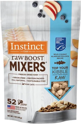 Miniatura 11 de Instinct Guarnición liofilizada de alimento para gato Raw Boost Mixers sin granos, receta completamente natural de Nature's Variety, Conejo