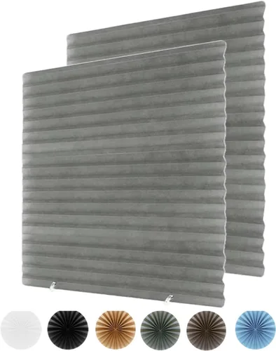 Miniatura 8 de 2 persianas temporales sin cables, autoadhesivas, plisadas de papel, persianas opacas para ventanas, puertas de tela no tejida, sin taladro