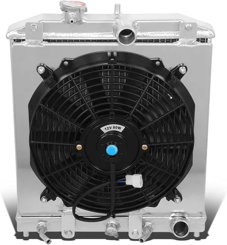 Miniatura 10 de DNA Motoring RA+FS-MM98-2 Radiador de doble núcleo de 2 filas con cubierta de ventilador para Mazda Miata MX-5 98-05, metálico