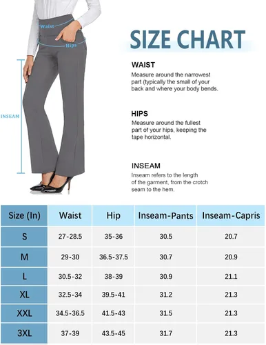 Miniatura 7 de Pantalones capri de yoga para mujer de corte para bota, 3 bolsillos, estampado floral