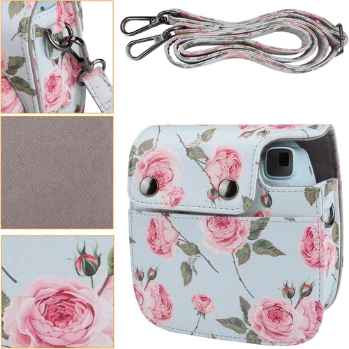Miniatura 5 de Yoption Funda para cámara instantánea compatible con Instax Mini 12/11/9/8/8+, bolsa de piel sintética para cámara con bolsillo y correa de hombro
