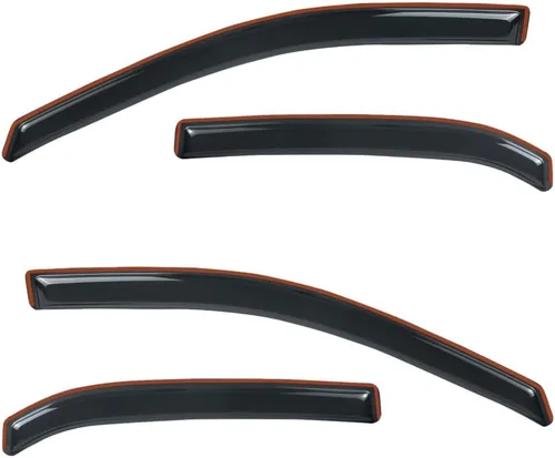 Miniatura 2 de 4 unidades de deflector de lluvia para ventana frontal y trasera en estilo de montaje en canal, tinte de humo oscuro acrílico modificado para Chevy