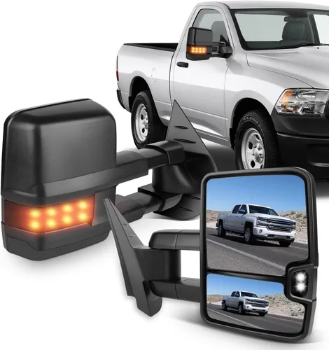 Miniatura 40 de ECCPP Juego de espejos de remolque, reemplazo en pareja, compatible con Chevy Silverado 1500 2500 HD 3500 Suburban 1500 2500 Tahoe para GMC Sierra