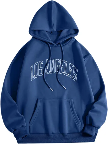 Los Angel Men Women Letter Graphic Hooded Print Round Neck Long Sleeve Sweatshirt Tops Sweat Shirts Full Zip Hoodie