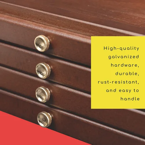 Miniatura 5 de MEEDEN Caja de almacenamiento para suministros de artista con 4 cajones - Caja portátil plegable multifunción de madera de haya para lápices