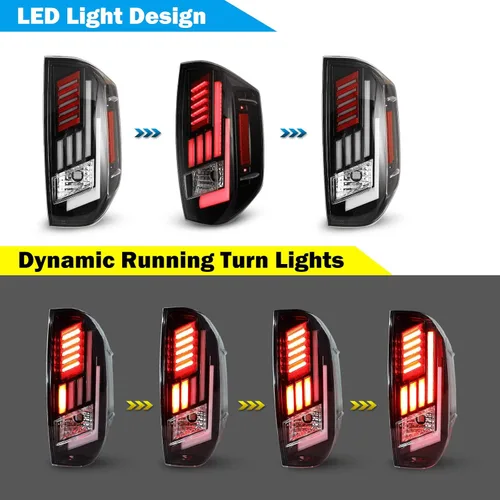 Miniatura 2 de WOLFSTORM Conjunto de repuesto de luces traseras Toyota Tundra, luces traseras LED para Toyota Tundra Pickup 2014-2021, 1 par (lente transparente)