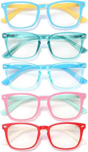 Miniatura 20 de Lentes de bloqueo de luz azul para niños y niñas, TR90, irrompibles, antirreflejos, UV400 de 2 a 18 años