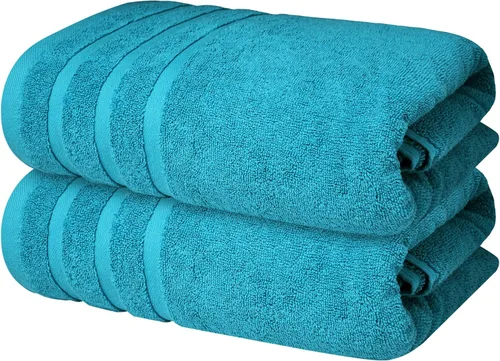 Miniatura 17 de Infinitee Xclusives Juego de 2 toallas de baño de lujo 100% algodón (27 x 54 pulgadas), suaves, absorbentes, de secado rápido, toallas perfectas
