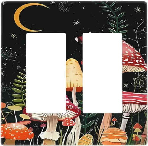 Miniatura 37 de Mid Century Morden Boho - Placa de pared para interruptor de luz dúplex de 1 banda, placa frontal decorativa eléctrica para receptáculo para baño