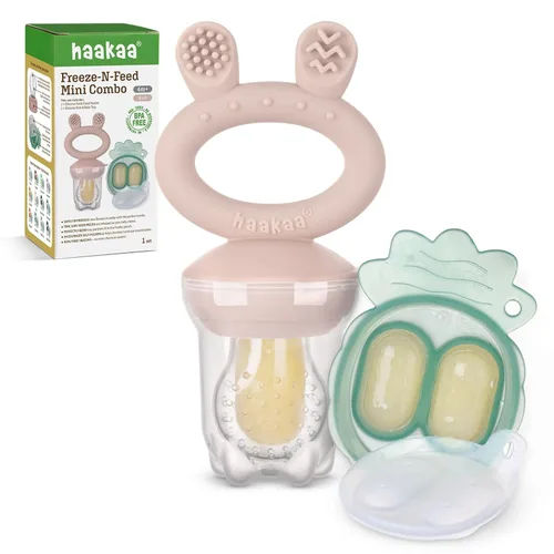 Miniatura 12 de Haakaa Comedero de alimentos para frutas y mini congelador, moldes para paletas de leche materna para alivio de enfriamiento del bebé, alimentador