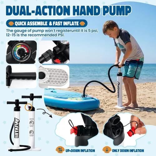 Miniatura 6 de Tabla de remo para niños con accesorios de SUP, tabla de remo para niños duradera, ligera y estable, cubierta antideslizante ancha, tablas de remo