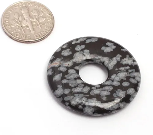 Miniatura 4 de JOE FOREMAN Anillo de cuarzo amatista natural de 1.181 in con colgante de donas circulares para hacer joyas, 1 unidad, Piedra