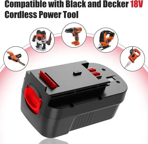 Miniatura 6 de Batería de 18 voltios de reemplazo para Black and Decker HPB18, HPB18-OPE, 244760-00, A1718, A18, Firestor FS180BX, FS18FL, paquete de 2