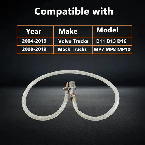 Miniatura 2 de 9996049 Manguera de desagüe de refrigerante del radiador para camiones Volvo 2004-2019 y camiones Mack 2008-2019