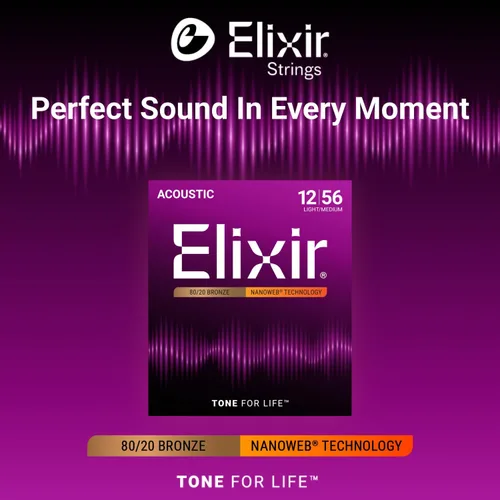 Miniatura 3 de Elixir, cuerdas de bronce para guitarra acústica 80/20 con recubrimiento Polyweb, extralivianas (.010-.047)