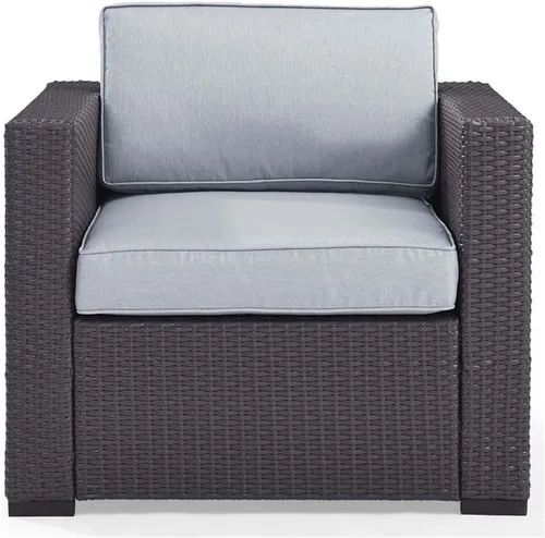 Miniatura 4 de Crosley Furniture Biscayne - Silla de exterior, sillas de mimbre para patio, porche, terraza, balcón, patio trasero, color marrón con cojines
