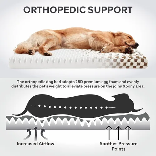 Miniatura 3 de JOEJOY Cama para perro para perros grandes, cama ortopédica extra grande para perros con funda extraíble y lavable, cama de espuma con forma de caja