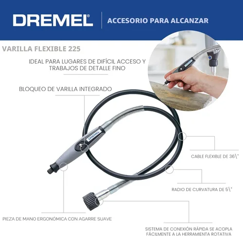 Miniatura 12 de Kit de herramienta giratoria versátil Dremel 4300-9/64 con eje flexible - 9 piezas adicionales y 64 accesorios - Ideal para grabado, grabado