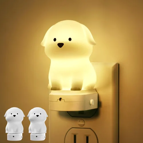 Miniatura 17 de Luces nocturnas de búho enchufables a la pared, bonita luz nocturna para niños, luz nocturna LED de 8 colores con sensor de atardecer a amanecer