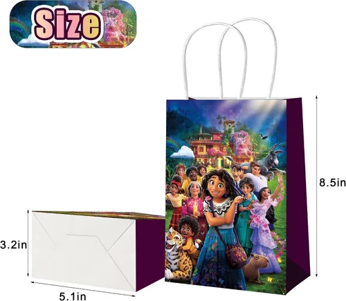 Miniatura 2 de Mukity 24 bolsas de regalo para fiestas de Encanto – Suministros de fiesta de película mágica, bolsas de dulces de Encanto, bolsas de mano y bolsas