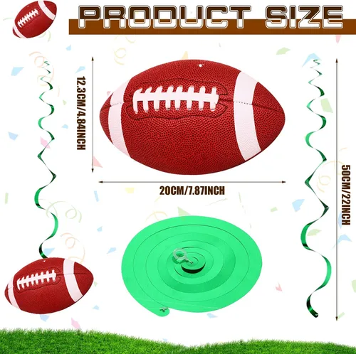 Miniatura 2 de 24 piezas de decoraciones de fiesta de fútbol de 7.9 pulgadas, remolinos colgantes de fútbol, suministros para fiestas de fútbol, remolinos