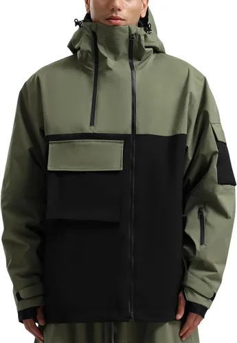 GSOU SNOW Men's Snowboarding Jacket Loose Ski Snow Coat Waterproof Insulated Unisex Winter Jacket