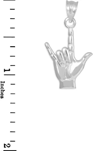 Miniatura 2 de Colgante de plata de ley 925 con texto en inglés I Love You Plata esterlina