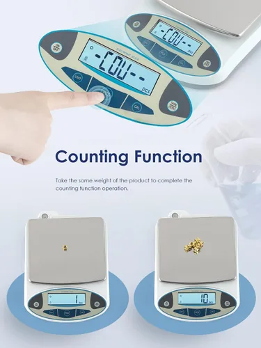 Miniatura 5 de CGOLDENWALL Báscula de laboratorio 500gX0.0.04 oz Balanza de laboratorio de alta precisión Balanza científica electrónica con peso de calibración