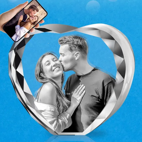 Miniatura 11 de HAN'S LASER Foto de cristal 3D, Día de San Valentín personalizable, aniversario, cumpleaños, regalos para parejas, regalos personalizados con tu