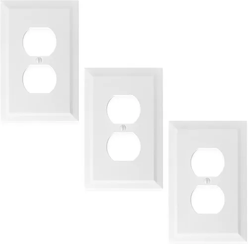 Miniatura 22 de Questech Cubiertas de tomacorrientes, placas de pared dúplex individuales, placas de interruptor de 1 banda, tamaño estándar, cubiertas de toma