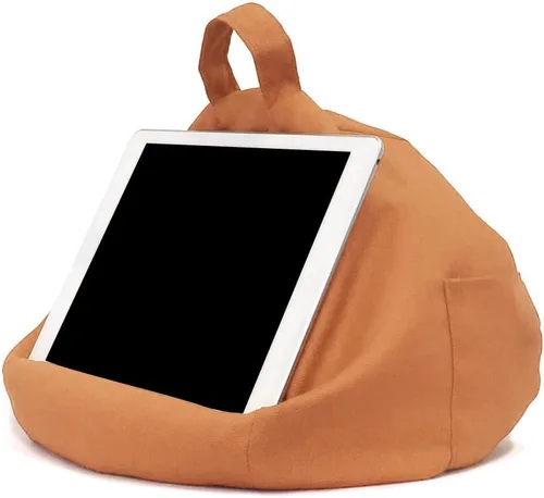 Miniatura 4 de Soporte de almohada para tablet – Partículas de espuma de lino, cómodo soporte para libros de pil-bajo, soporte para accesorios de lector de regazo
