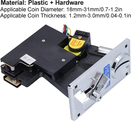 Miniatura 8 de Zyyini Aceptor, aceptador de máquina expendedora de juegos, selector de múltiples aceptadores de CPU programable para juego (gris plateado)