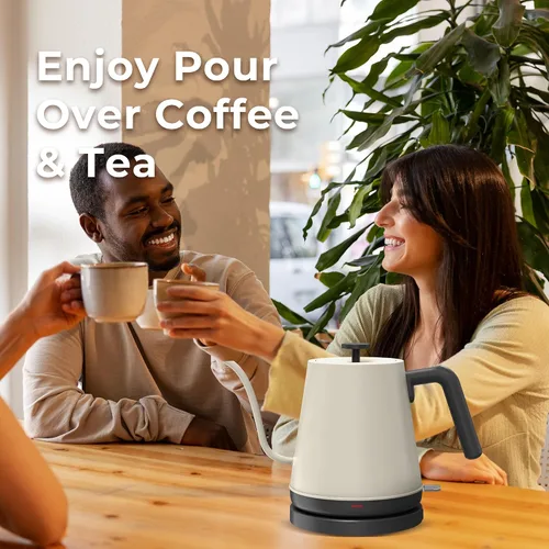 Miniatura 7 de NYOTA Hervidor eléctrico de cuello de cisne, hervidor de té eléctrico de 0.8 L de acero inoxidable 304, calentamiento rápido de 1200 W, hervidor