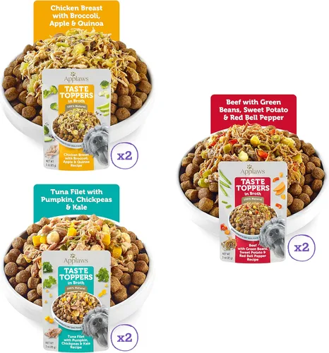 Miniatura 2 de Applaws Taste Toppers - Decoración de comida para perros sin granos, ingredientes limitados, selección de variedad en caldo (6 bolsas de 3 onzas)
