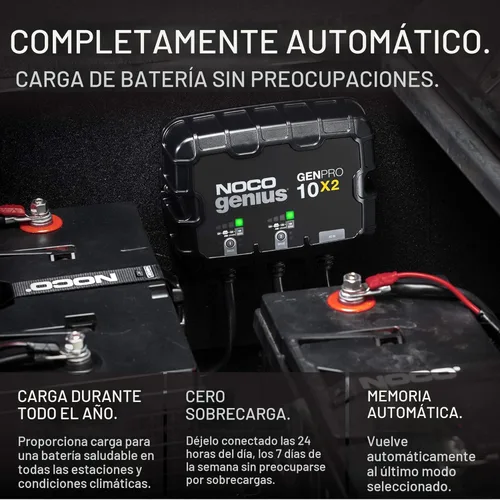 Miniatura 6 de NOCO Genius GENPRO10X2: Cargador de batería a bordo de 2 bancos y 20 A, 10 A por banco, cargador marino impermeable de 12 V con protección contra