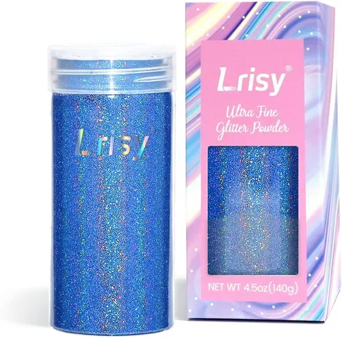 Miniatura 27 de Lrisy - Polvo holográfico de purpurina extrafina con tapa agitadora, lentejuelas con purpurina para resina epoxi, slime, vasos, uñas y artes