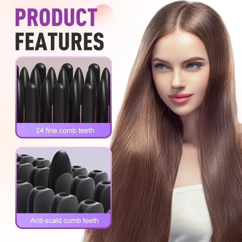 Miniatura 5 de Go Brush Pro para cabello corto, cepillo alisador de cabello mejorado 2026, cepillos alisadores inalámbricos portátiles para viajes, calentamiento