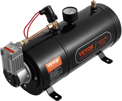 Miniatura 8 de VEVOR Compresor de aire de 12 V con tanque de 0.8 galones/3 L, compresor de aire de bocinas de tren, sistema de compresor de aire a bordo de 120 psi