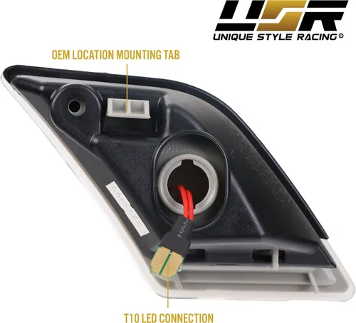 Miniatura 8 de USR DEPO 08-11 W204 Clase C Lente Blanco LED Luz de Marcador Lateral del Parachoques Conjunto (Izquierda + Derecha) Compatible para 2008-2011 Lente