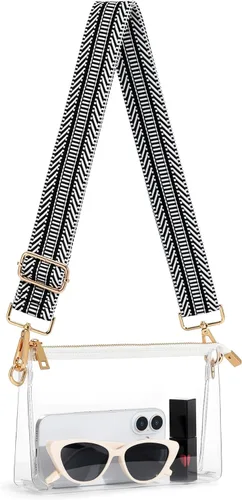 Miniatura 9 de Bolso transparente para mujer, pequeña bolsa transparente para eventos de estadio, bolso cruzado para conciertos, fiestas, fanáticos