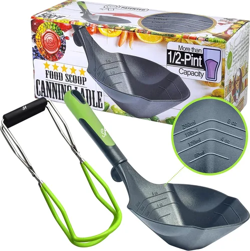 Miniatura 7 de Cucharón de sopa -500F resistente al calor y sin bisfenol A. Cuchara de cucharón antiarañazos de 8 onzas. Cucharas antiadherentes para salsa pasta.
