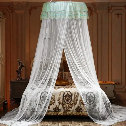 Miniatura 11 de Jolitac Dosel de Cama Mosquitera de Encaje para Camas de Niñas, Tienda de Juego de Princesa Única Doseles de Malla Cúpula Grande de Encaje Cortinas