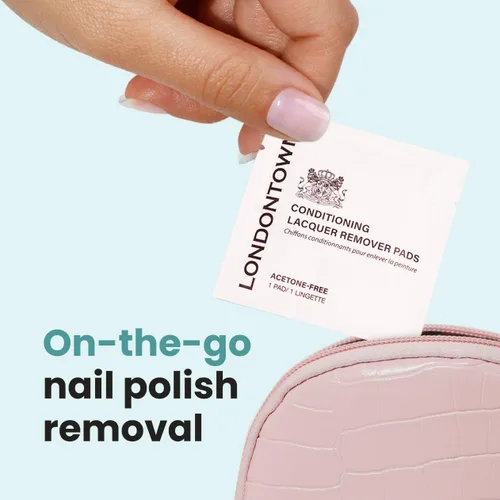 Miniatura 3 de LONDONTOWN Nail Polish Remover Set – Acetone-Free remover, Gentle Non-Drying Pads, Conditions Nails & Cuticles, Removes Regular & Glitter Polish