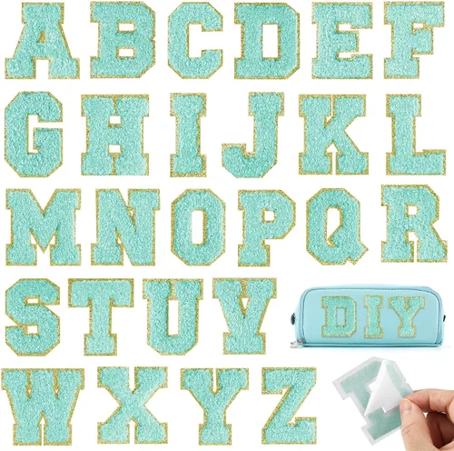 Miniatura 9 de Parches autoadhesivos de felpilla con letras A-Z, color negro, para ropa de tela, 26 piezas