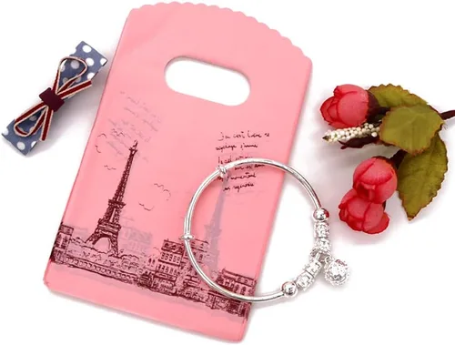 Miniatura 18 de Joyhey 100 bolsas pequeñas de plástico para mercancías de 3.5 x 5.9 pulgadas, bolsas de compras, bolsas de venta al por menor, bolsas de regalo