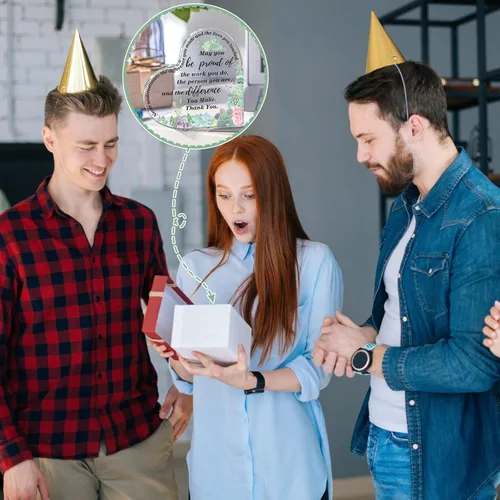 Miniatura 3 de Yinder Regalos de Agradecimiento para Mujeres Regalos de Apreciación de Navidad para Compañero de Trabajo Empleado Enfermera Maestro Placa Acrílica