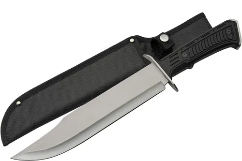 Miniatura 7 de SZCO SUPPLIES Cuchillo de hoja Bowie Black Tech de supervivencia al aire libre de 15" Negro