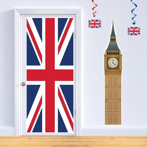 Miniatura 4 de Beistle Big Ben - Telón de fondo para fotos, 5 pies y 11 pulgadas de alto, decoración de pared de fiesta internacional británica, decoración